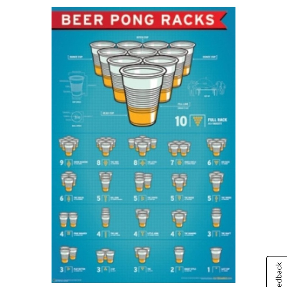 NEW Beer Pong Racks Poster (unopened packaging)